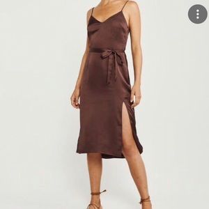 Abercrombie Petite Satin Midi Dress